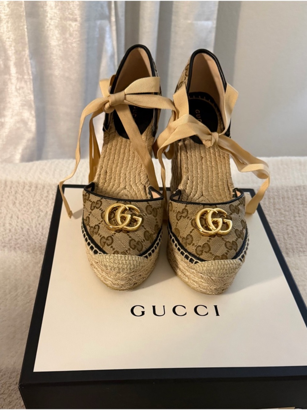 Gucci 85mm Pilar Espadrille Wedge - Picture 11 of 12